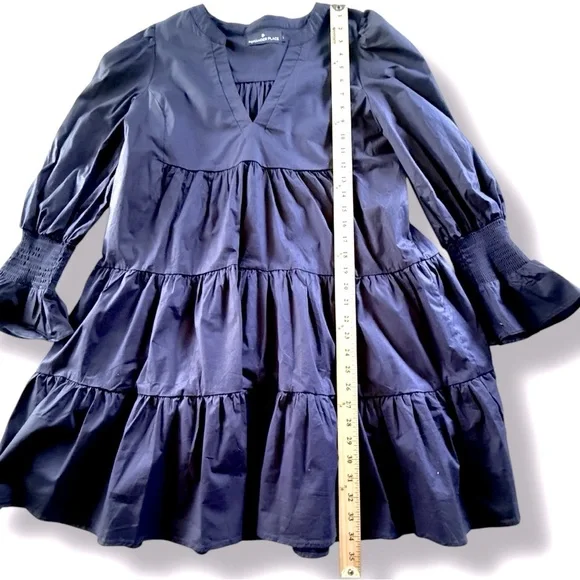 Tuckernuck POMANDER PLACE Navy Cotton Poplin Kenzo Dress Size Large - Picture 7 of 8